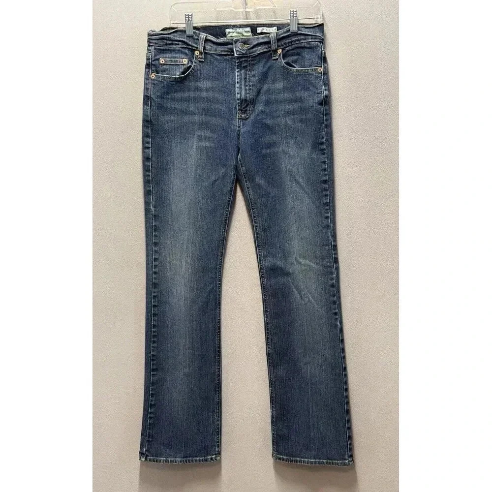 Old Navy Jeans Women's Sz 10 Long Boot Cut Low Waist Stretch Y2K Blue Denim